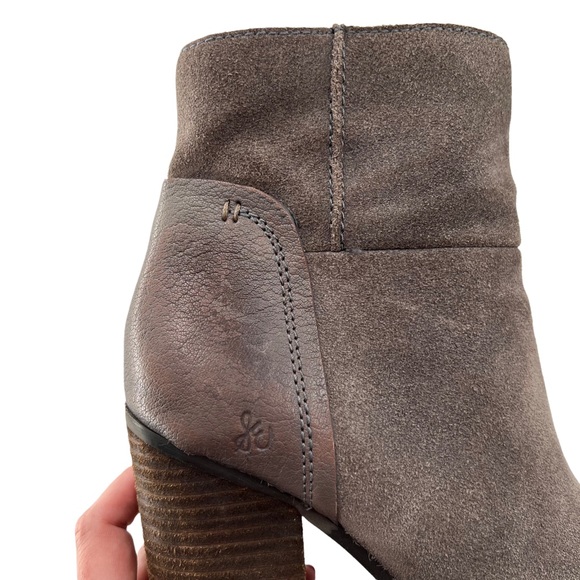 Sam Edelman Franklin Suede Leather Block Heel Ankle Boot in Grigio Gray 8.5 - Picture 4 of 11